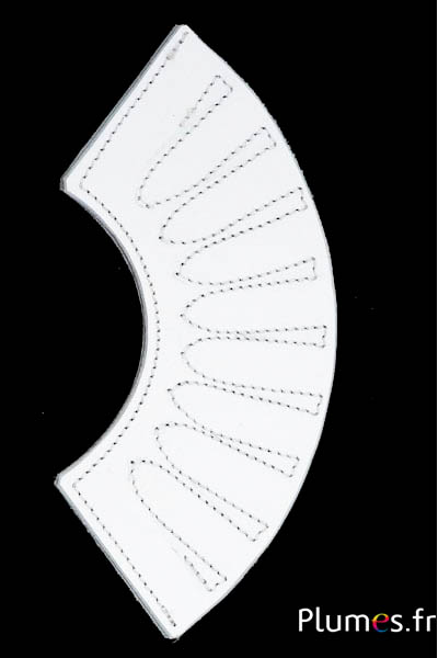 Support d’éventail en cuir cousu - 10 emplacements - blanc